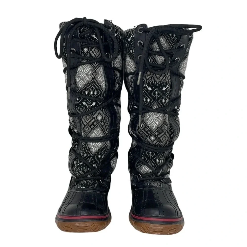 PAJAR Tall Winter Regatta Boots Fair Isle Fleece Lined Size 5.5 EU 36